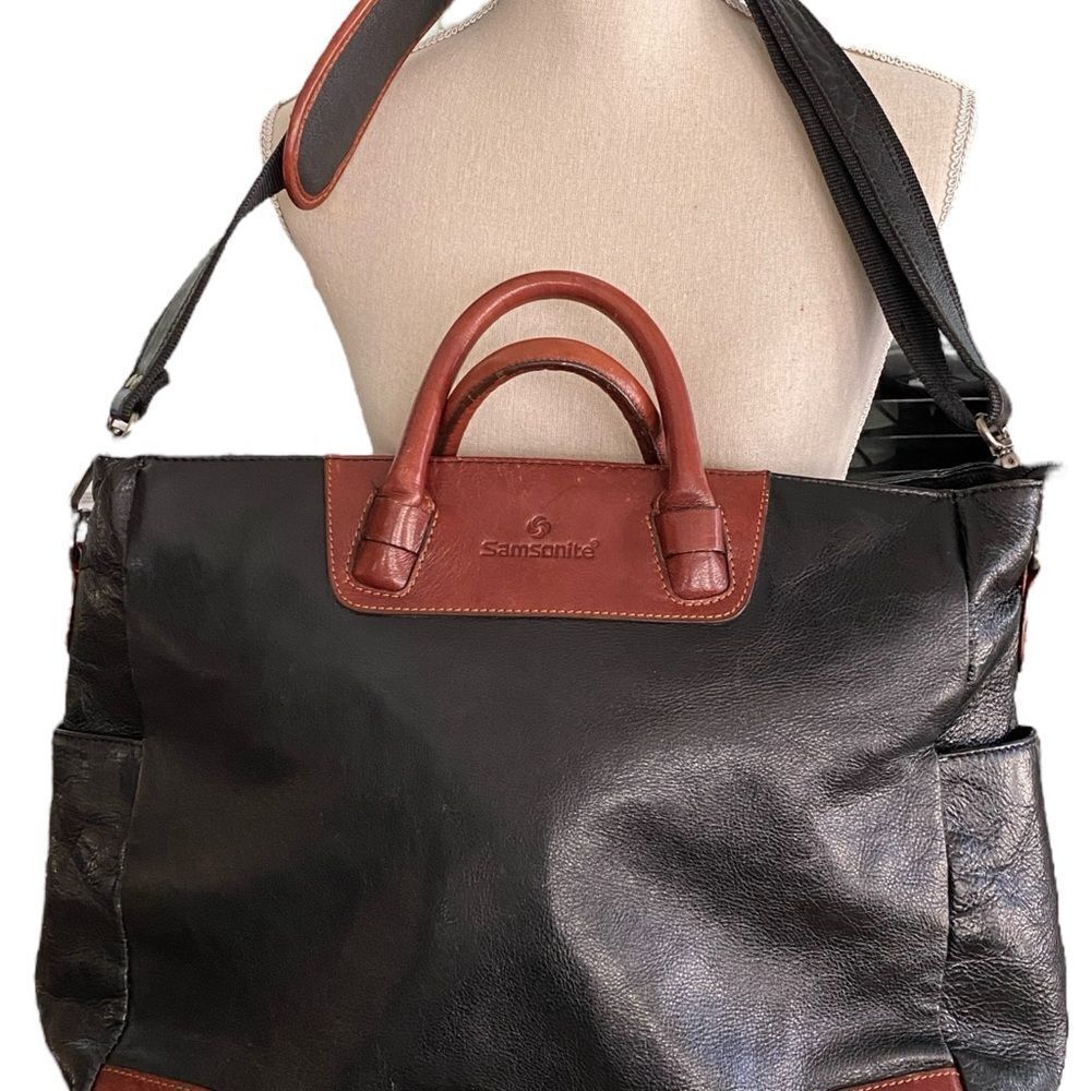 Samsonite Leather Heritage Tote with Shoulder Strap